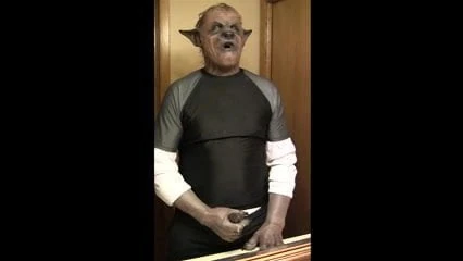 spandex werewolf wanking