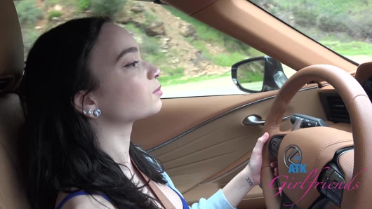 Beach Day Fun with Selena: Barefoot Sand & Shells, Then Roadside Sloppy Blowjob!