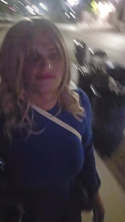 Sissy has to walk home with a huge load of cum of her face, humiliating cumwalk