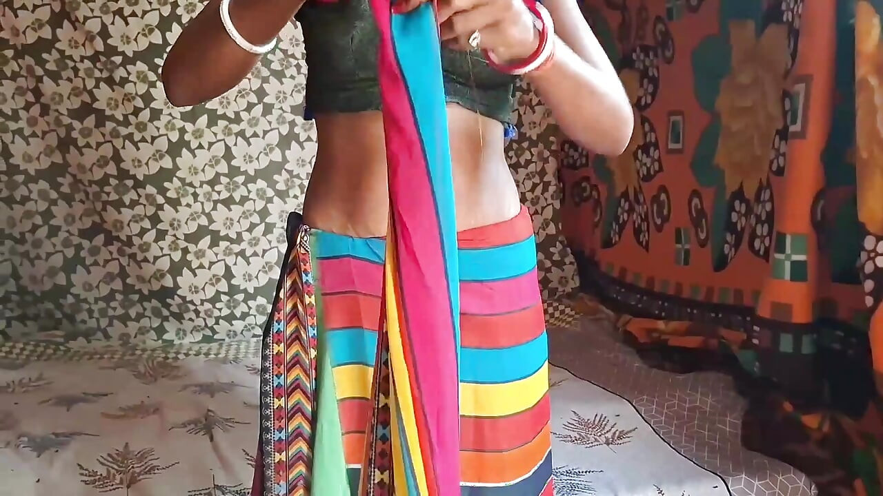 Aunty Clad in a Red Saree