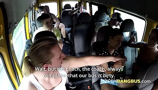 Anal frenzy with kinky twins (Czech Bang Bus)