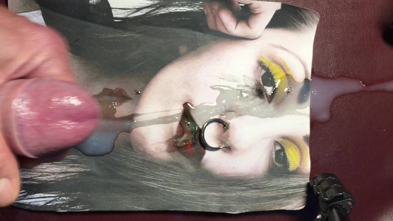cumtribute to a pierced Emo Goth Whore