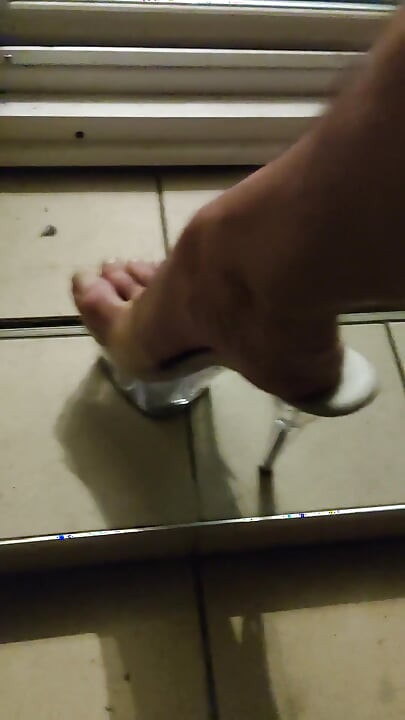 Trying on new heels