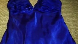 Vestido de fiesta de satén azul caliente 2