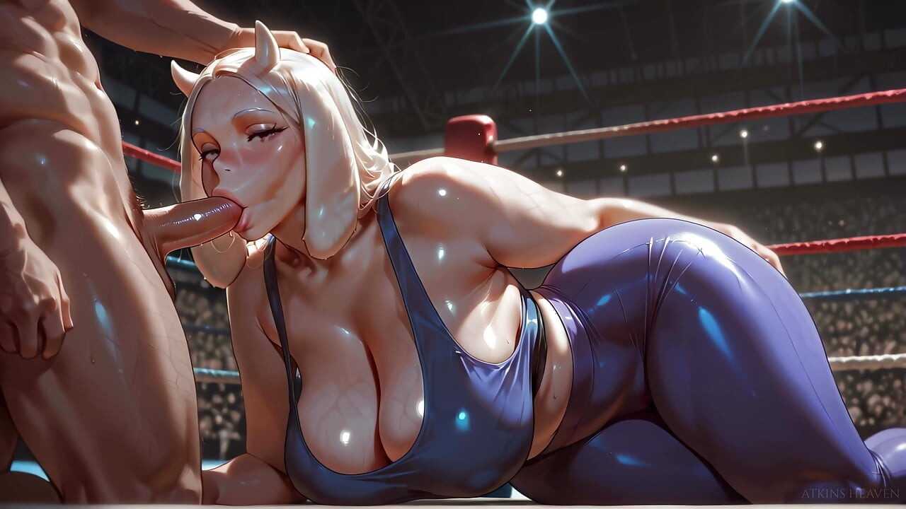 Atkins Heaven - La grosse Toriel en pantalon de yoga se fait baiser devant la foule pendant un match de lutte