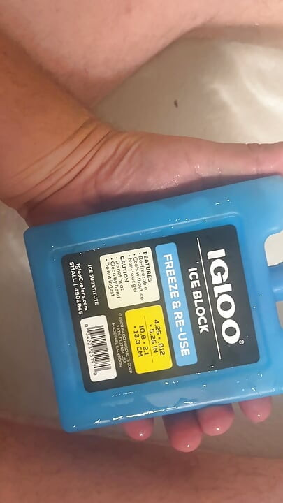 Ice bath shrinking my large flaccid dick into a fucking tiny penis