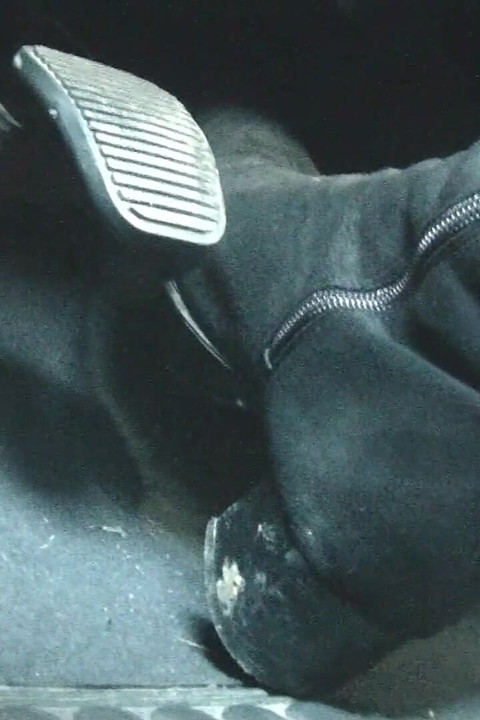 Driving Fast in Black Suede Knee High Boots
