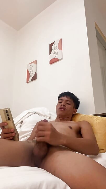 Filipino Twink Gets Hard, Jerking off to Explosive Cumshot