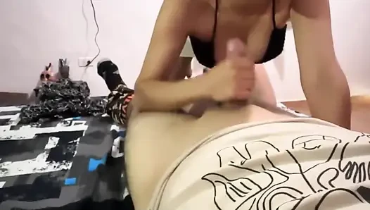 College Girl Swallows My Whole Cock for Helping Her Do a Job