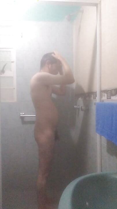 Man in the shower