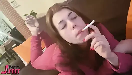 Smoking and fetish with sweet teen