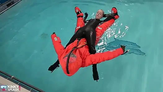 Human Life Raft - Inflated Suit Slave Pool Domination