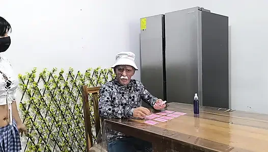 A 60-year-old man with a hat uses me as his whore