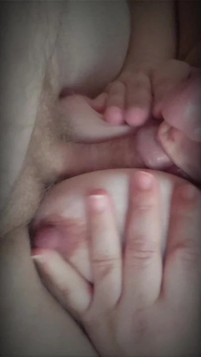 Bbw wife licking her nipples and my cock
