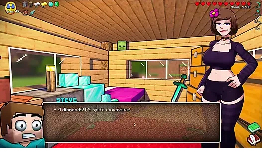 HornyCraft Пародия на Minecraft - Jenny дает Стиву горячую ногами для алмаза! (Хентай геймплей)