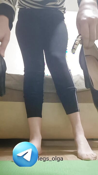 The girl makes you lick your feet and shoes. Sweet femdom