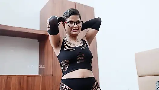 indian couple playing a role bdsm role when she during a sex full night with 8 inch cock