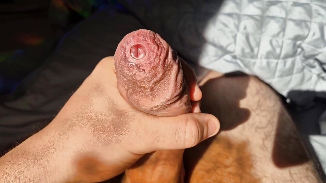 Daddy’s Tight Foreskin Stretched and Leaking Precum