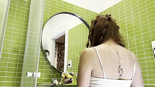 Cute Redhead Girlfriend and Her Fingering Herself Under Short White Skir...