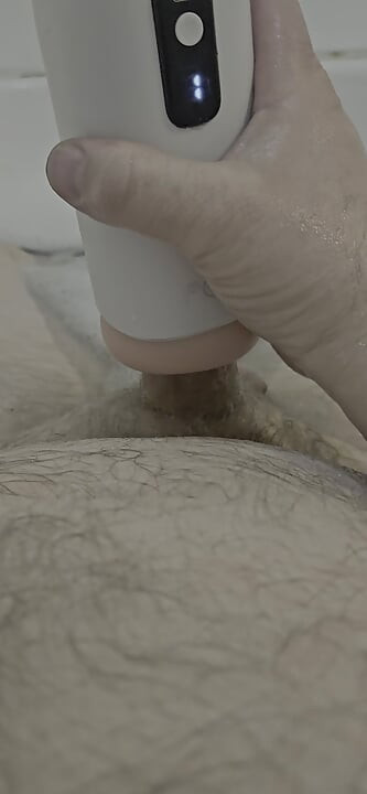 Cumshot sex toy bathroom