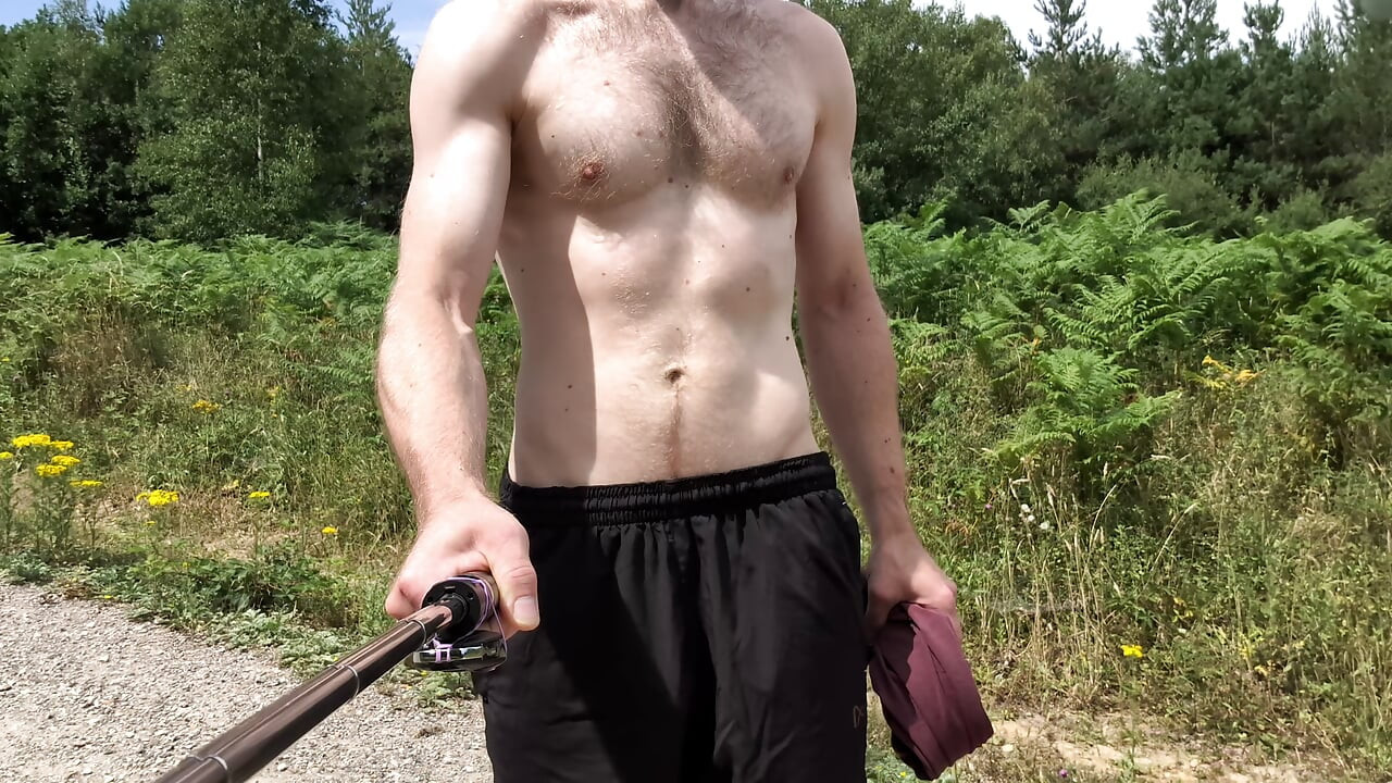 Naked forest walk on main path