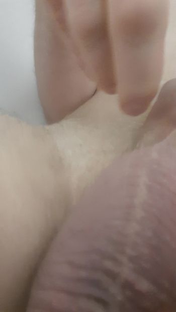 Small, cute penis in the bathtub