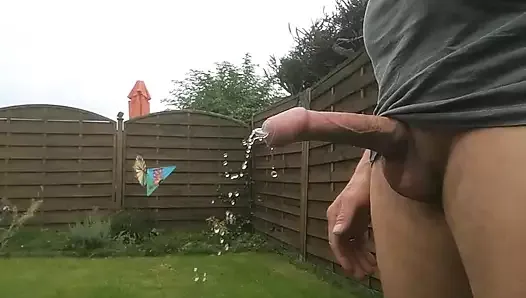 Pee and Cum in the Garden