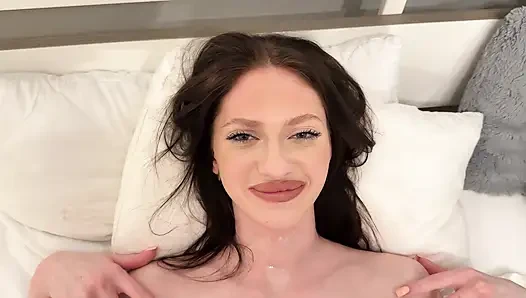 Stepsister, comes in without knocking and seduces me with her ass! I fucked her and finished! With dirty talk