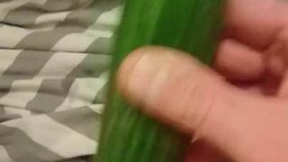 Cucumber wank fuck masturbate sloppy