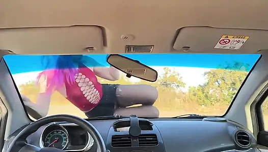 Versuchung auf der Wind der eines Autos