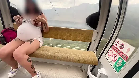 Blowjob and Fuck in the Cable Car in Colombia, Santander with a Very Horny Pregnant Woman