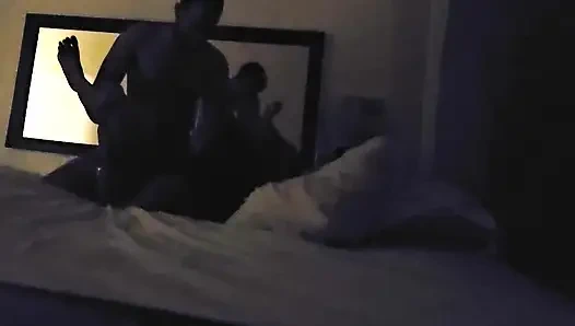 Fucks hard, moans and screams a lot in low light