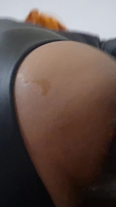 Oiled Trans Black Widow Huge Anal Gape after Fucking her Big Ass with Big Black Fat Dildo | Clip 3