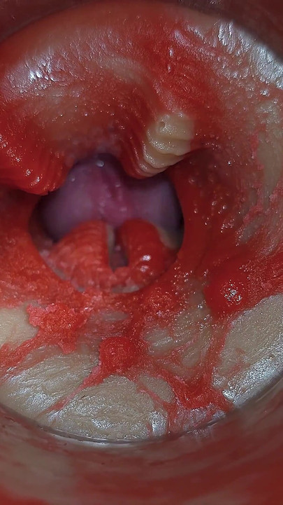 Kamera Unutar Duboke Pičke Snima Vrlo Ogromnu Ejakulaciju Sperme Asmr