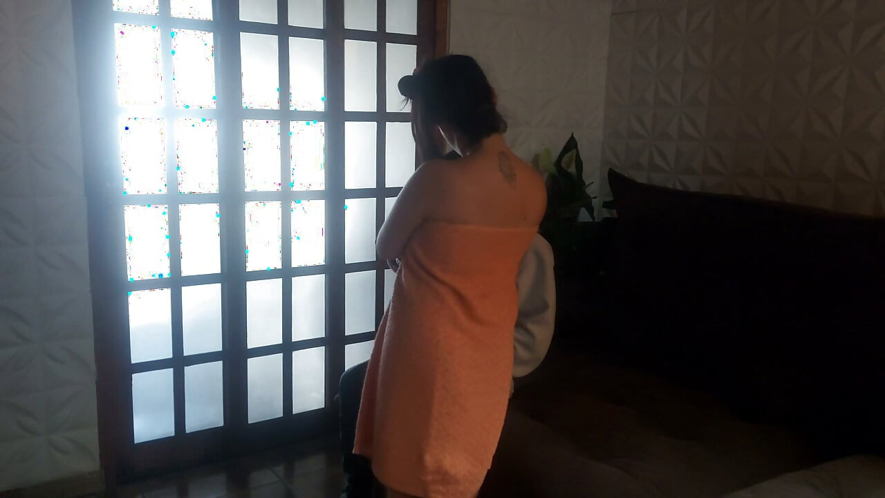 Married Woman Meets the Delivery Guy Wearing Only A Towel