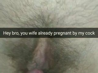 Lover impregnating my wife and mocking cuck hubby through snap