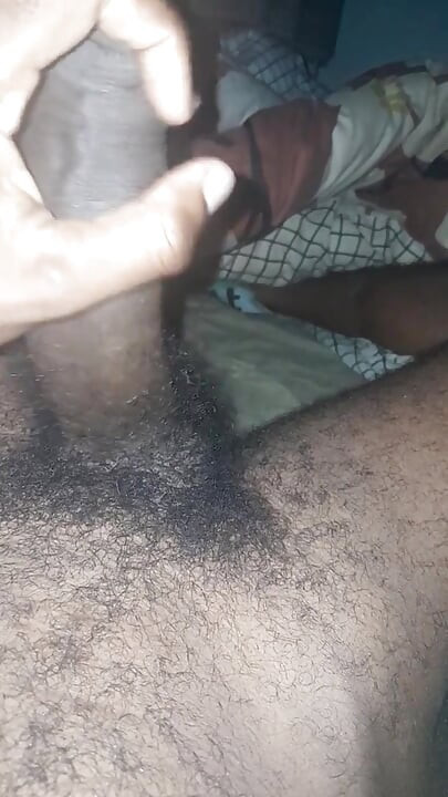10 Inches Black Cock Goes Hard During Bedtime