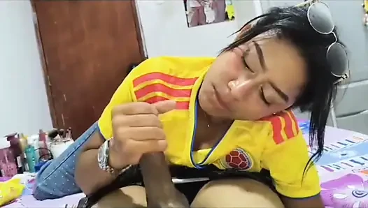 After the game, my stepbrother recorded me giving him a rich oral sex