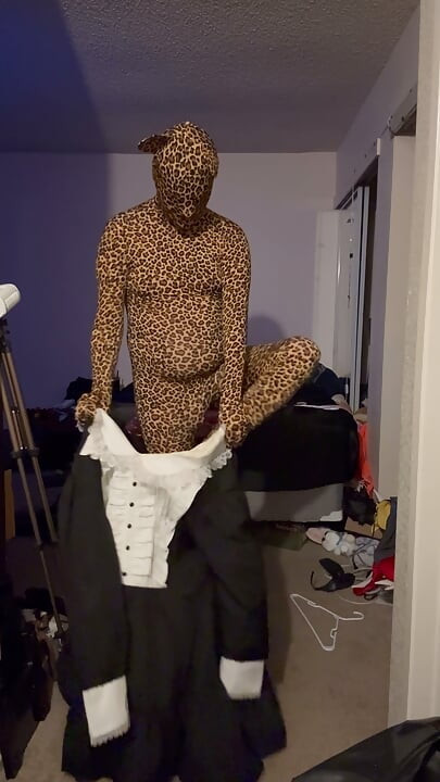 Lovely Zentai Doll Getting Dressed and some fun