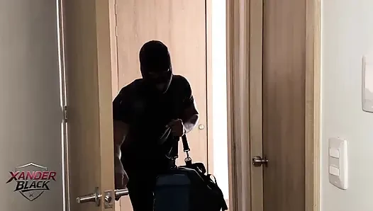 Masked thief penetrates the ass of a milf with huge tits