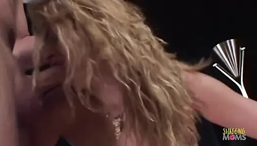 All of her nervousness washes away when two guys fill her mouth and snatch