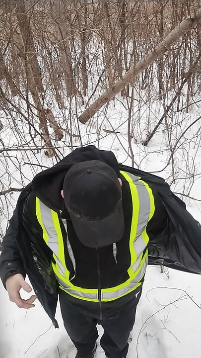 Fat autistic guy jerks & cums in forest pt. 8