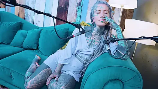 I talk about N - Needed - ASMR podcast SFW talking goth skinny girl dreadlocks tattoo model inked girl
