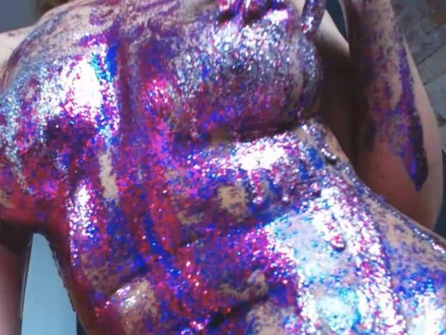 Sparkling woman on webcam