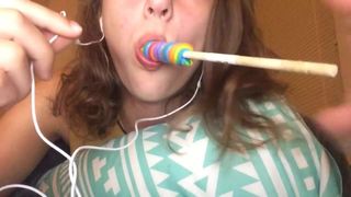 ASMR eating lollipop