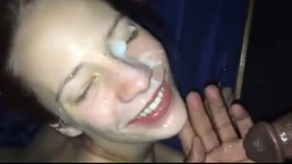 Young Babe gets Facial Jizz.