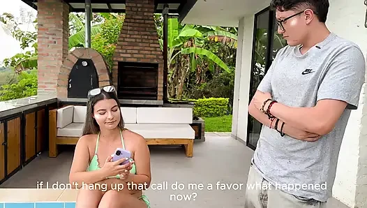 MY STEPSISTER WITH THE PERFECT ASS, SUCKS MY COCK AFTER OUR FIGHT IN THE MIDDLE OF A WALK