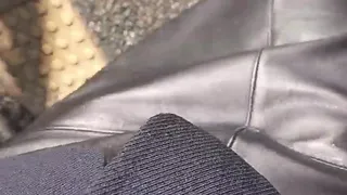 leather skirt japonese heels
