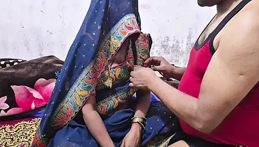 Hintli ev hanımı geceleri seksi kocasıyla romantik seks yapıyor