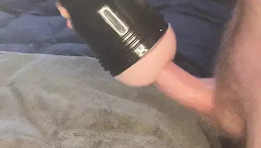 Intense fleshlight edging, moaning through three big loads